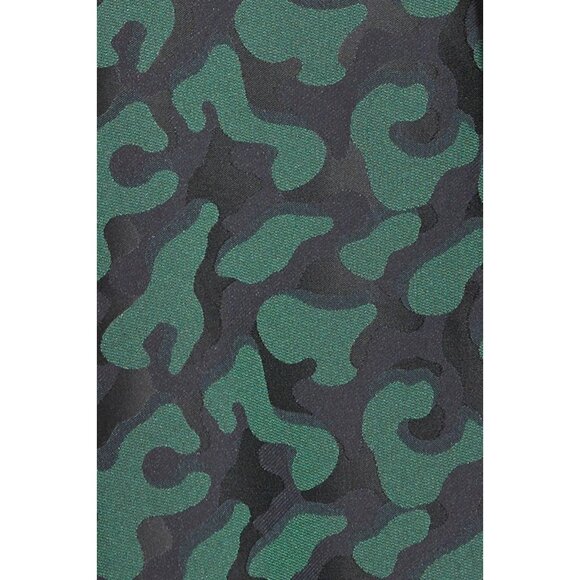 PINK TARTAN Alvina Green Black Camo Jacquard Silk Trim Fit & Flare Dress, Size 8 - Picture 3 of 13